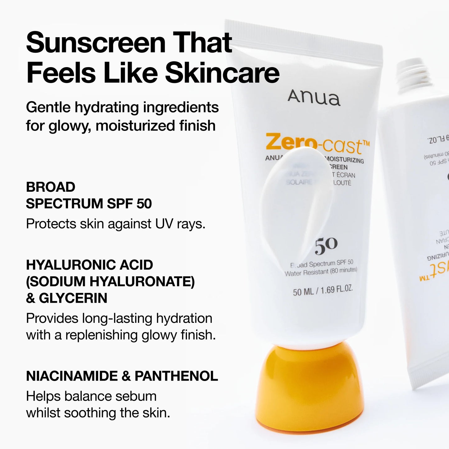 ANUA ZERO CAST MOISTURIZING FINISH SUNSCREEN