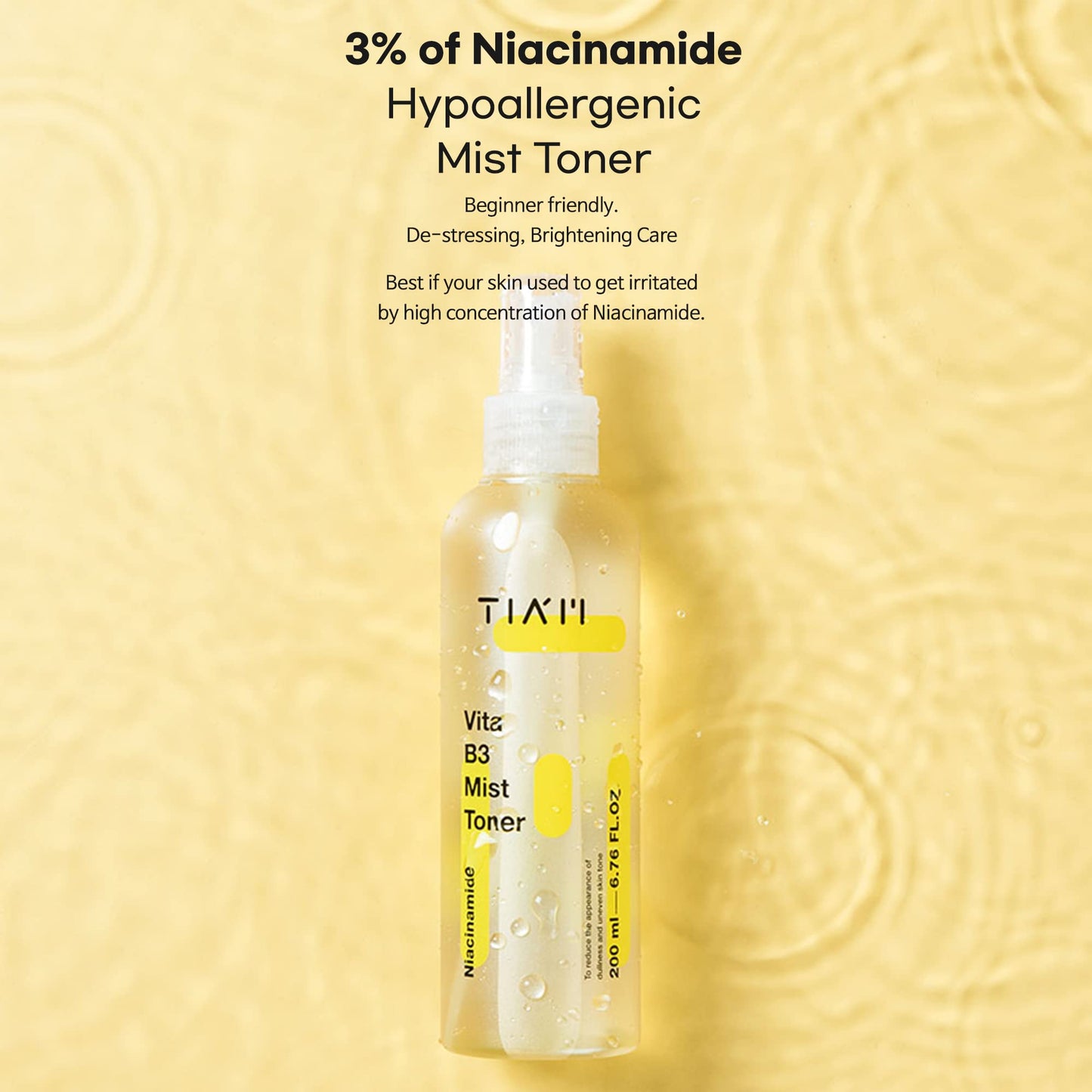 TIAM VITA B3 MIST TONER WITH NIACINAMIDE, TRANEXAMIC ACID AND VITAMIN C