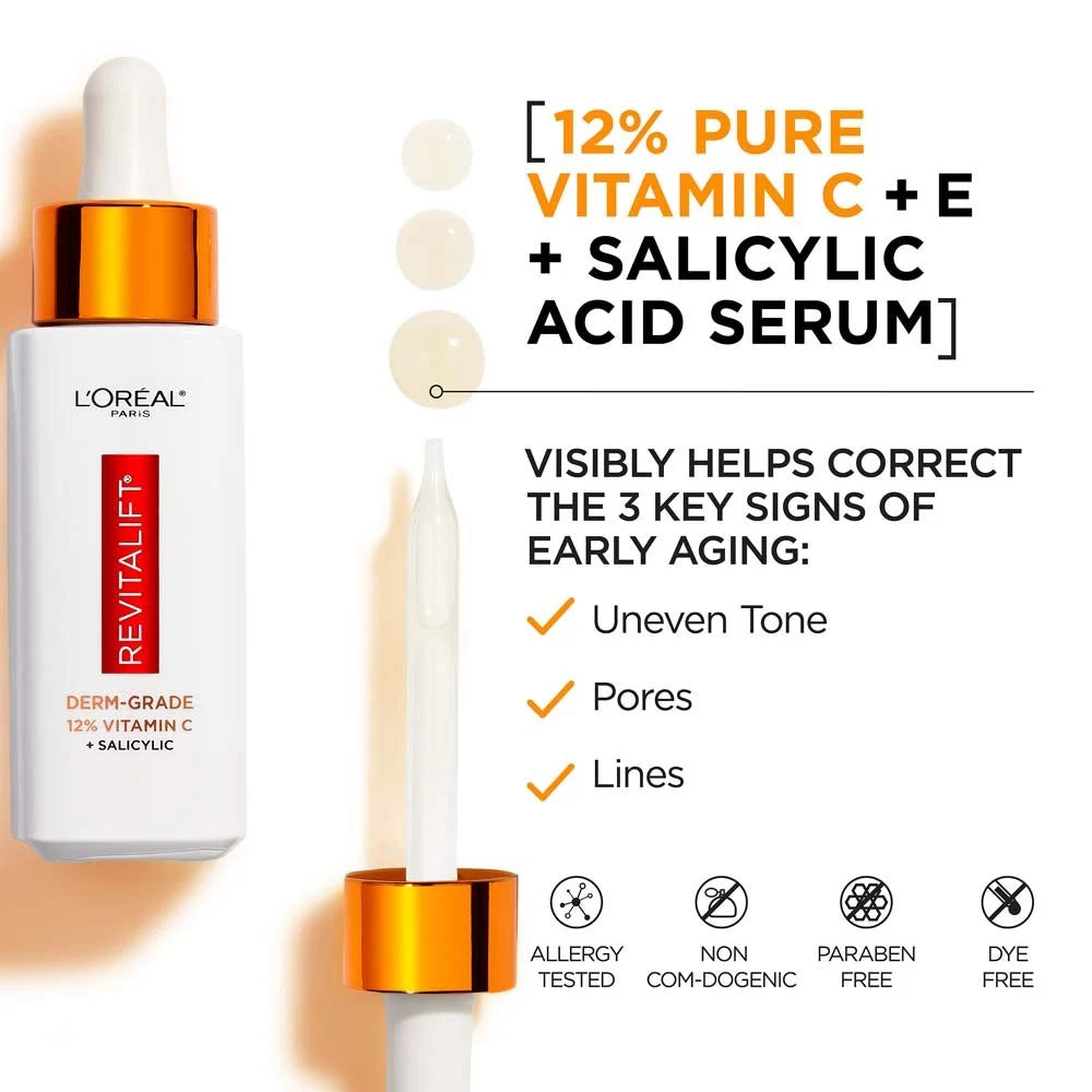 L’ORÉAL 12% PURE VITAMIN C + E + SALICYLIC ACID SERUM