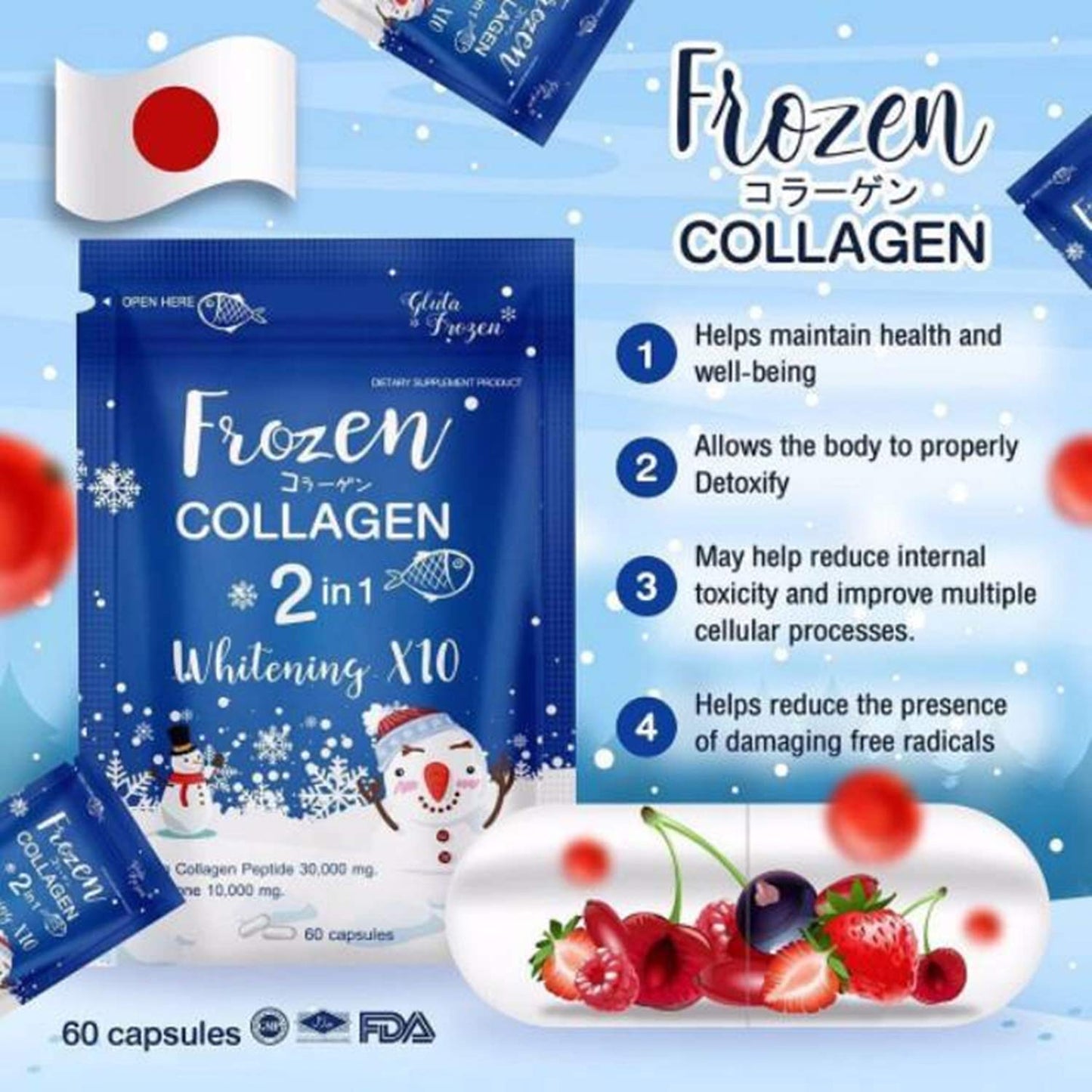 FROZEN COLLAGEN 2 IN 1 WHITENING X10 SUPPLEMENTS