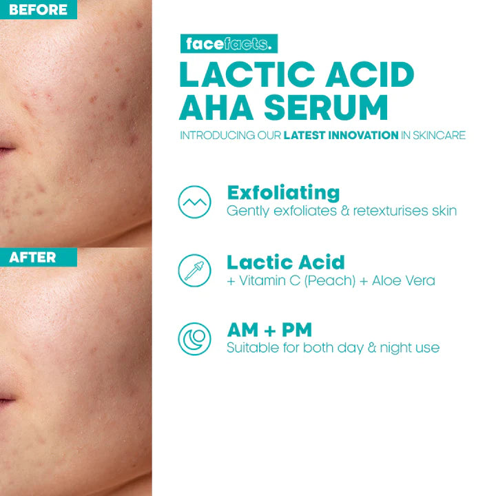 FACE FACTS GLOW+RESURFACE LACTIC ACID AHA SERUM