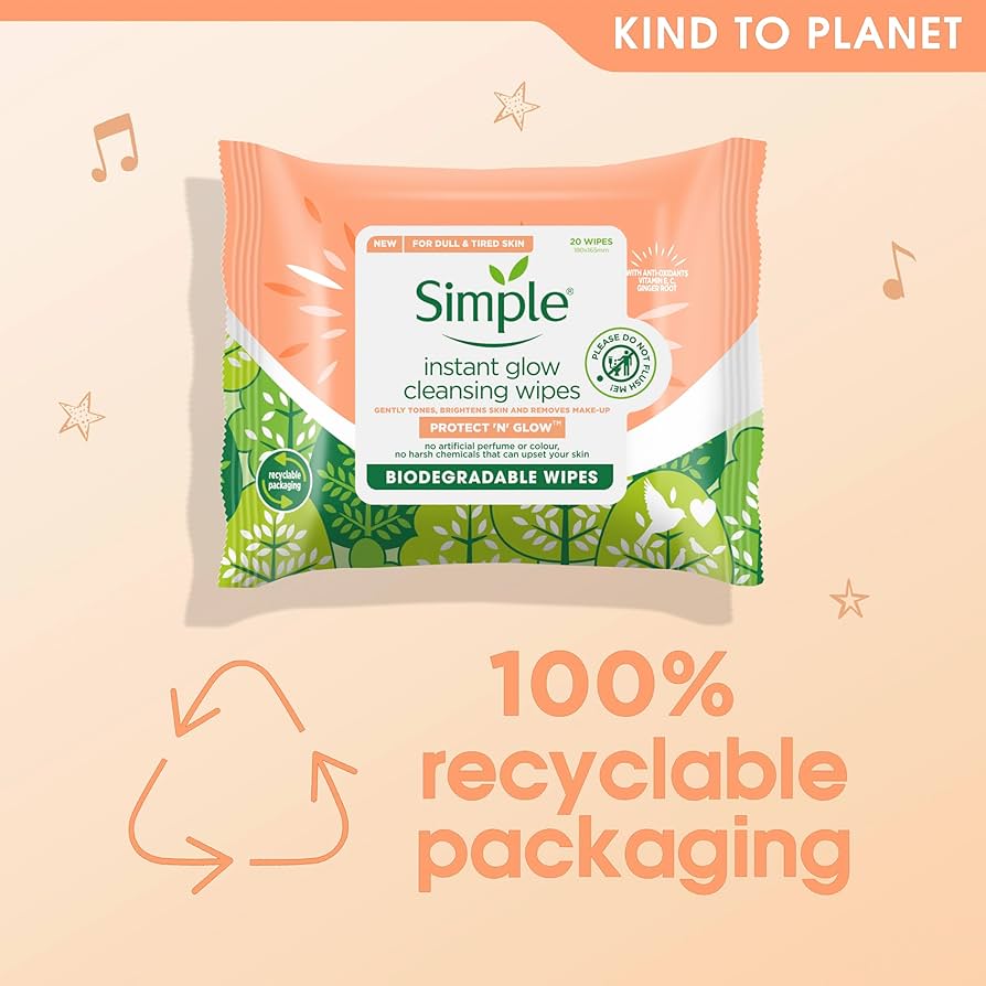 SIMPLE INSTANT GLOW CLEANSING WIPES