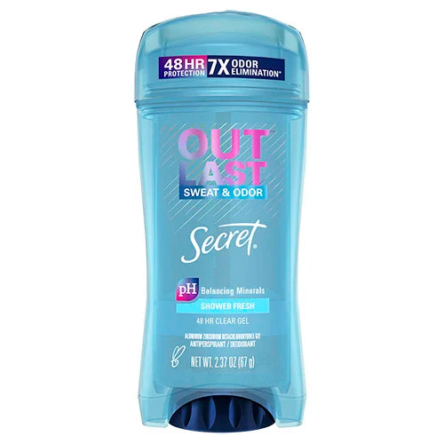 SECRET OUTLAST CLEAR GEL DEODORANT
SHOWER FRESH