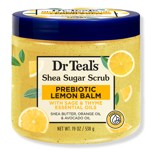 DR TEAL’S SHEA SUGAR BODY SCRUB WITH PREBIOTIC LEMON BALM