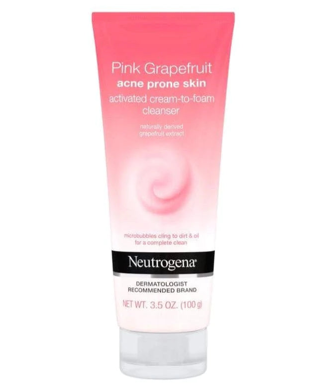 NEUTROGENA PINK GRAPEFRUIT ACTIVATED CREAM-TO-FOAM FACIAL CLEANSER