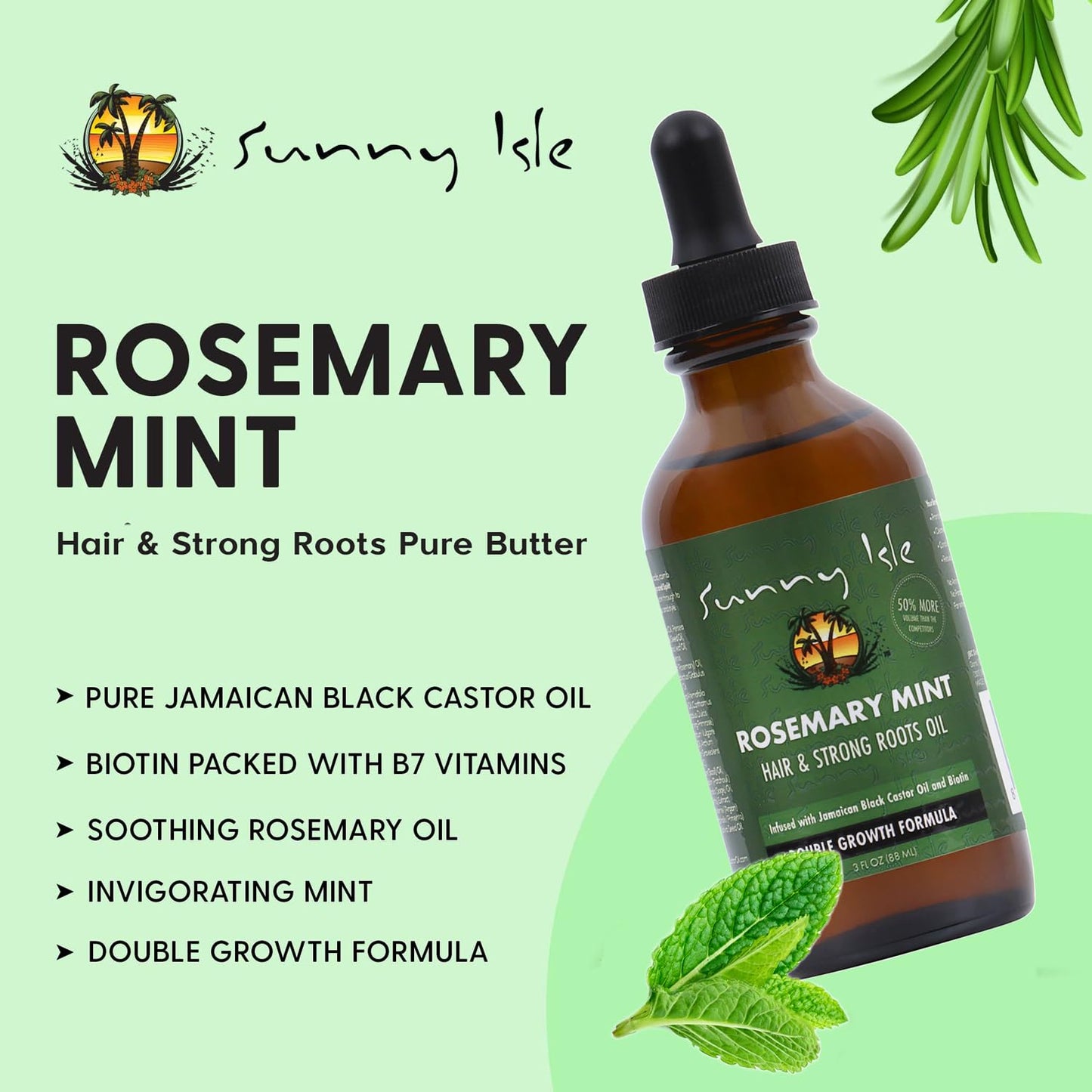 SUNNY ISLE ROSEMARY MINT HAIR AND STRONG ROOTS OILS