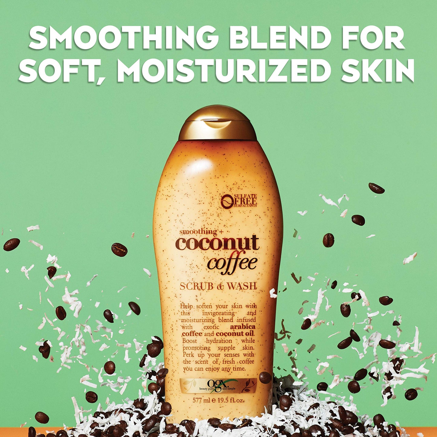 OGX SMOOTHING + COCONUT COFFEE EXFOLIATING BODY SCRUB